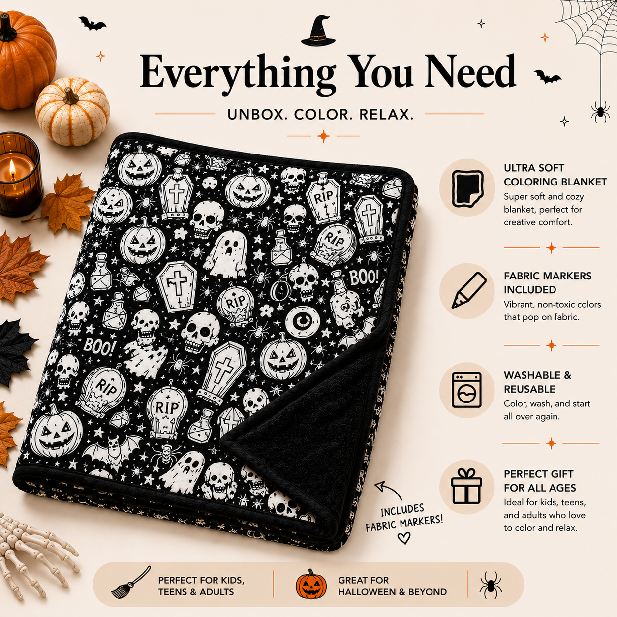 My Cozy Coven | Coloring Blanket